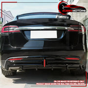Matte Black LED Rear Diffuser – 2016–2020 Tesla Model X