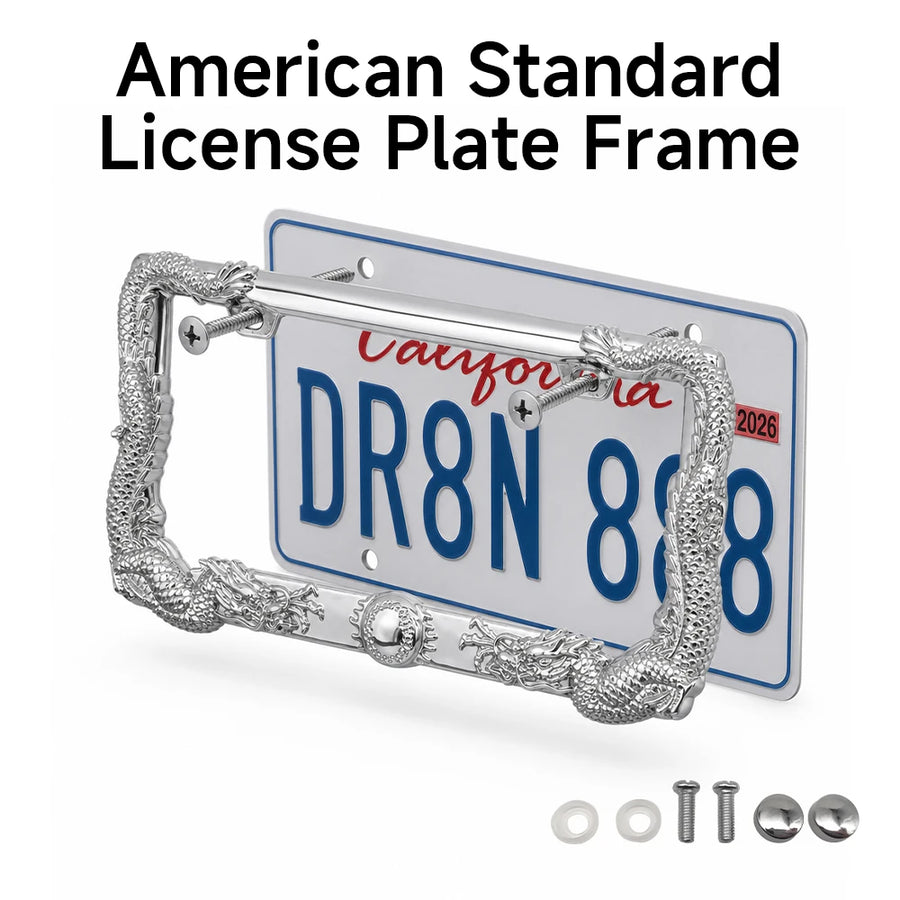 Dragon Chain-Style ABS License Plate Frames - Pair