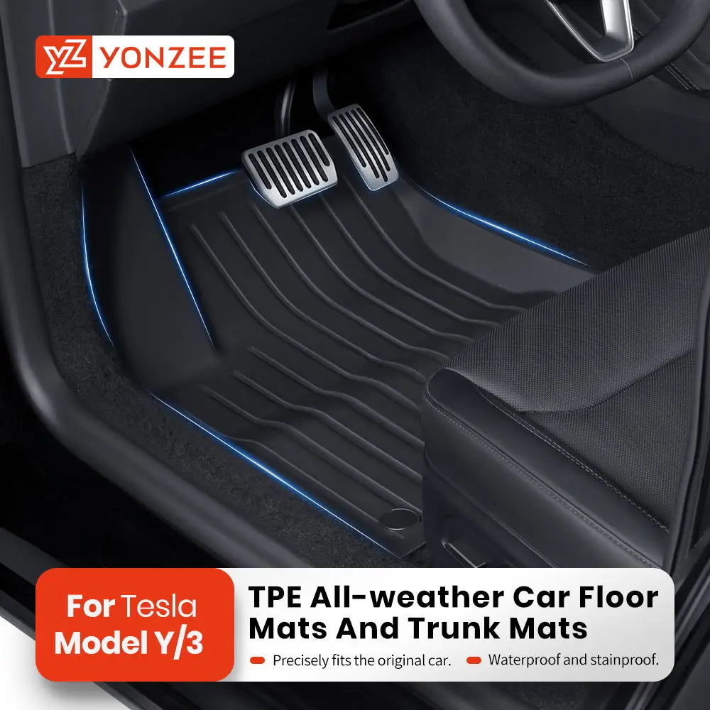 TPE All-Weather Floor Mats and Cargo Liner Set for Tesla Model 3 2021 2023 Model 3 Highland 2024