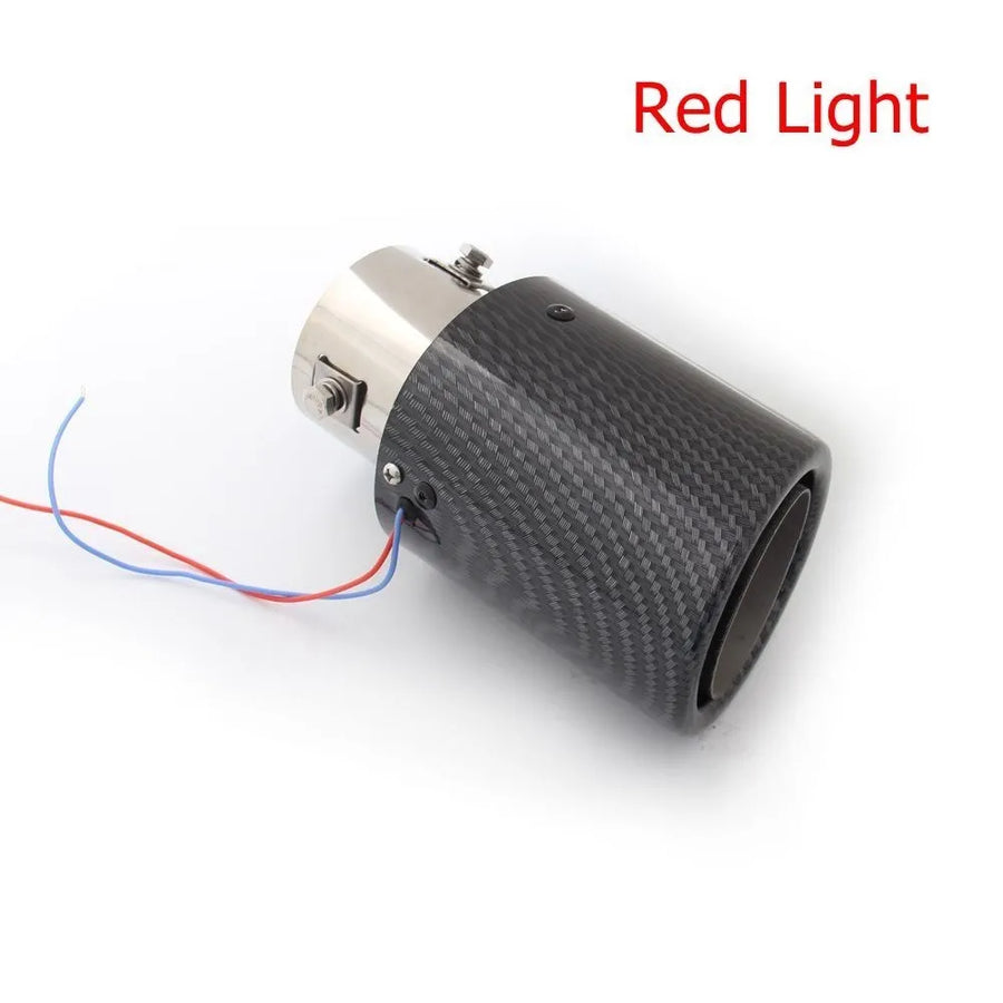 Universal Car Modified Exhaust Muffler Tip Pipe LED Red/Blue Light Outlet Exhaust Pipe Tail Throat