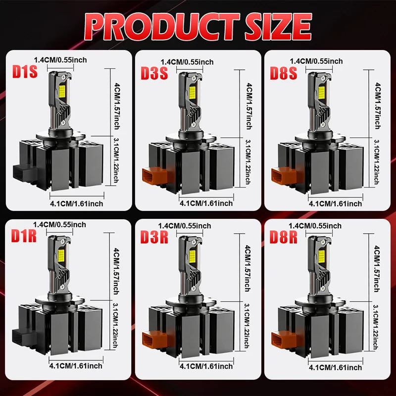 D1S/D3S/D8S LED Headlight Conversion Bulb – 6000K, CANBUS