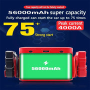 4000A 12V/24V Portable Vehicle Jump Starter - 56,000mAh