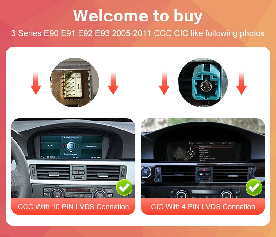 8.8-Inch CarPlay and Android Auto Display for BMW 3 Series E90–E93 and 5 Series E60/E61