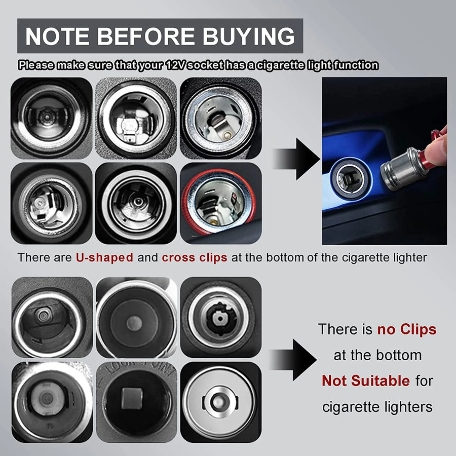 12V Anodized Aluminum Eject-style Cigarette Lighter Plug