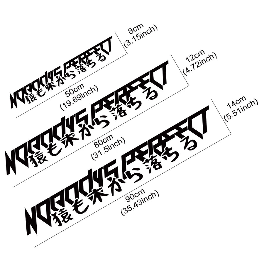 “Nobody’s Perfect” Windshield Banner Decal – Multiple Sizes