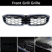 1-Piece Front Bumper Grill Grille Glossy Black with LED for BMW 3 Series 2023 24-IN G20 LCI Sedan 320i