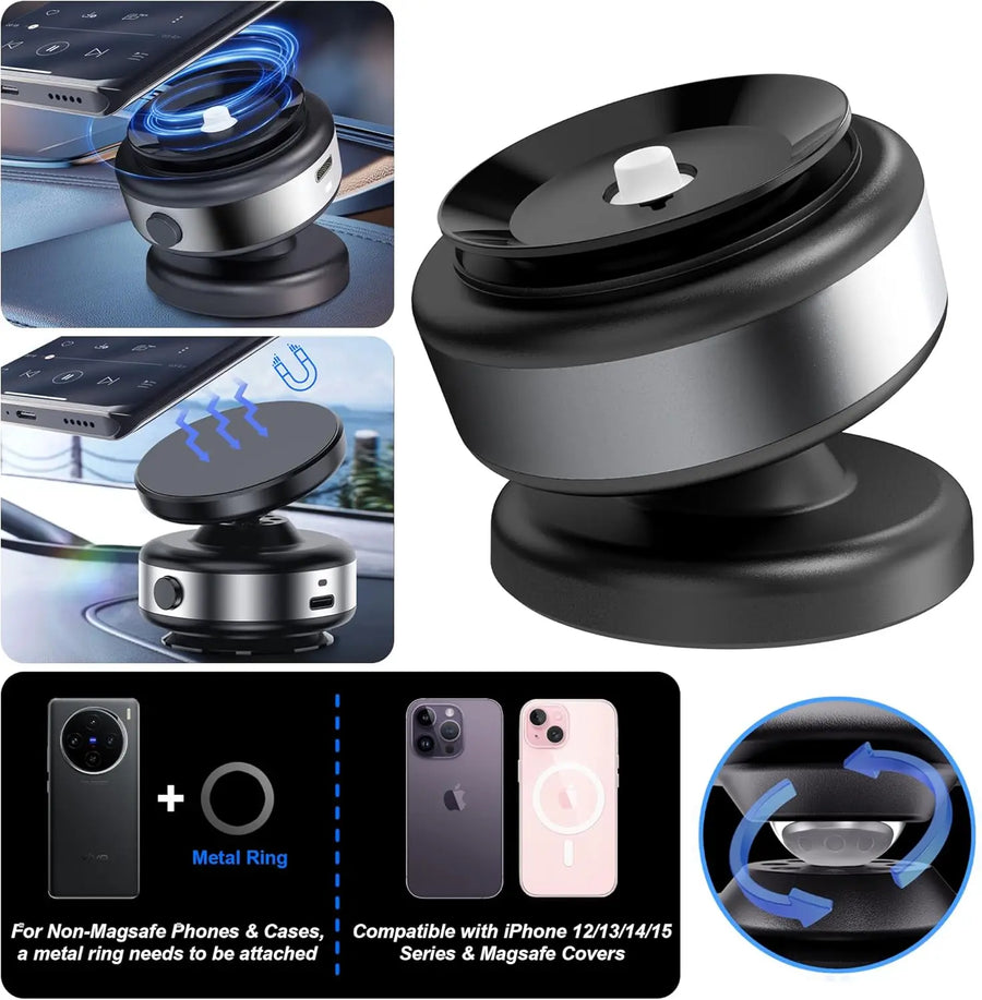 Magnetic Dashboard/Windshield Phone Mount with 360° Rotation