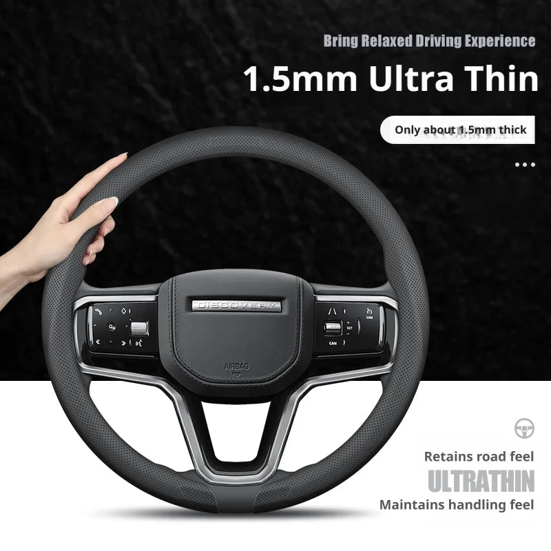 Leather Steering Wheel Cover for Range Rover Port Evoque Velar Defender 90
