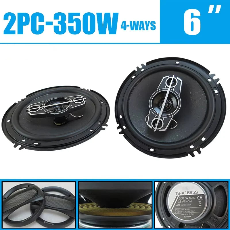 6-Inch 350W 4-Way Coaxial Car Speakers