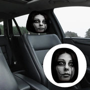 2-Piece Horror Face Car Headrest Covers – Universal Washable Interior Decor
