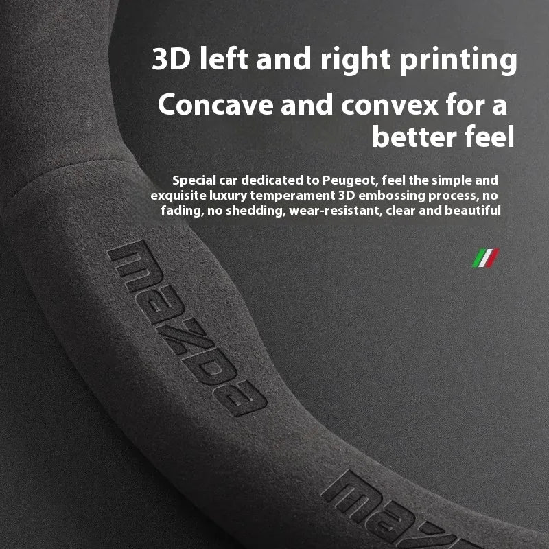 Suede Steering Wheel Cover for Mazda Vehicles