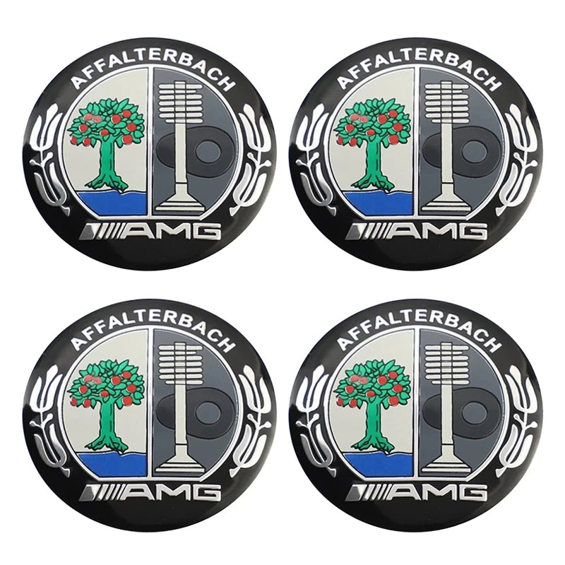 4-Piece 56 mm Wheel Center Cap Emblem Decal Set