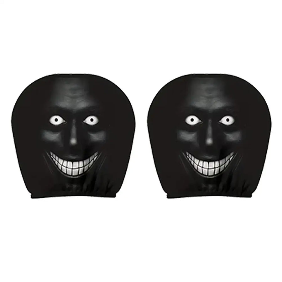 2-Piece Horror Face Car Headrest Covers – Universal Washable Interior Decor