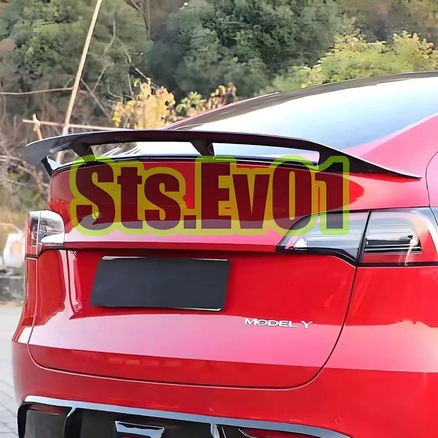 Double-Deck Gloss Black Trunk Spoiler for 2020–2024 Tesla Model Y