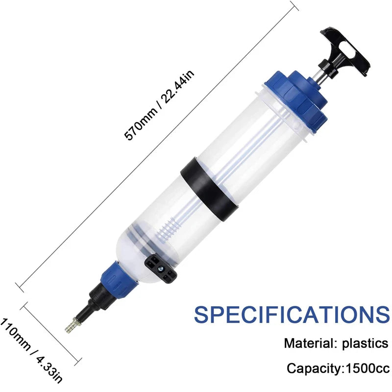 Manual Fluid Transfer Syringe, 200cc/500cc/1.5L Options
