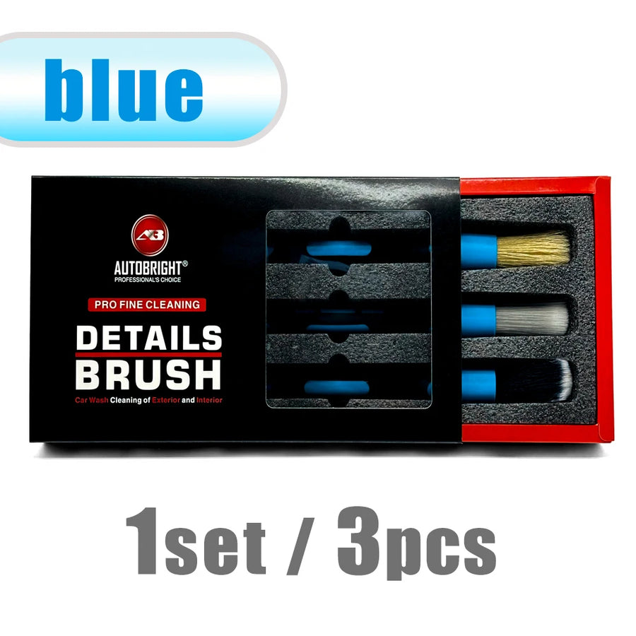 3-Piece Detailing Brush Set for Vents, Trim & Wheels