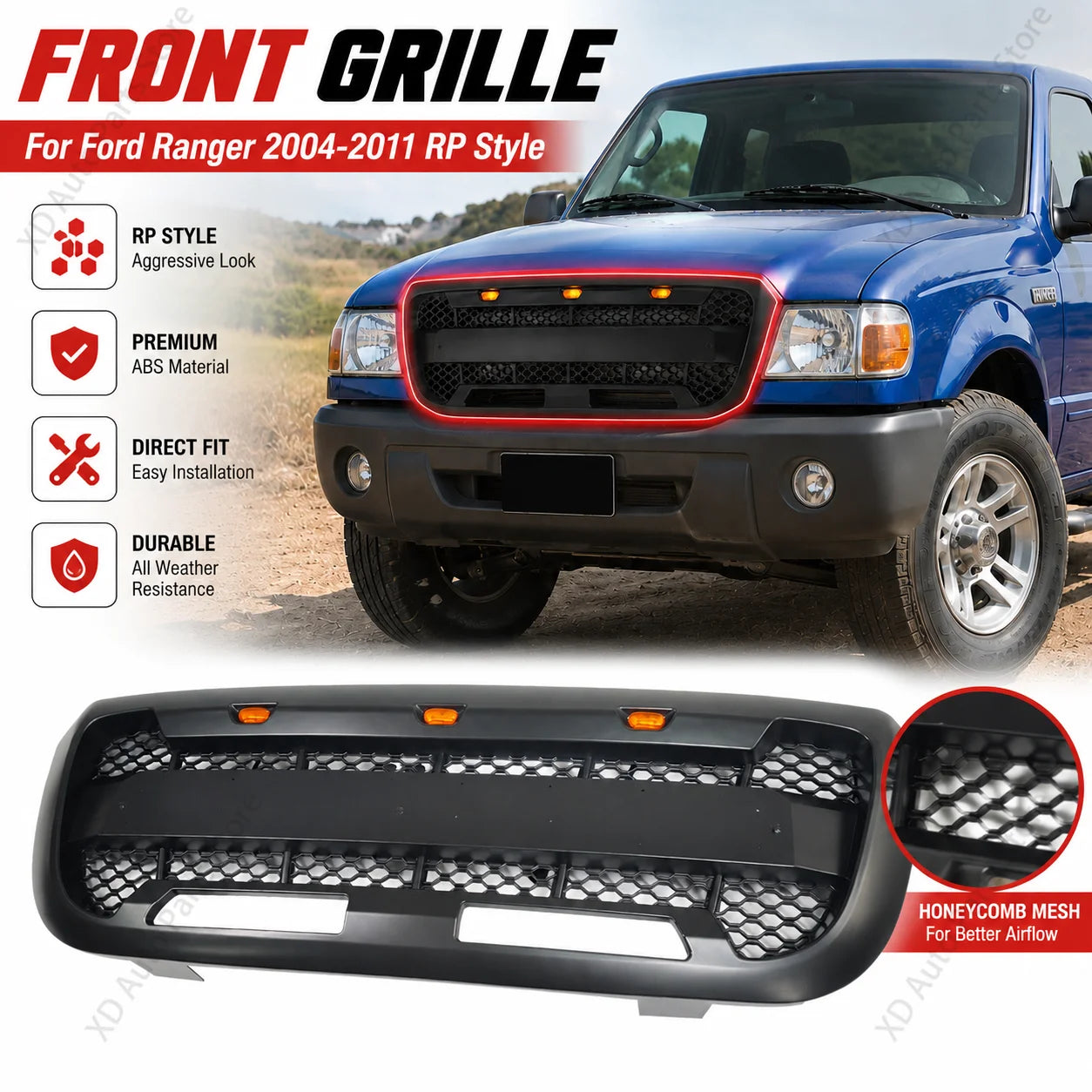 LED Front Grille for Ford Ranger 2004-2011