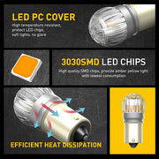 2-Piece 1156 LED Reverse/DRL Light Bulb – Amber/Yellow/White