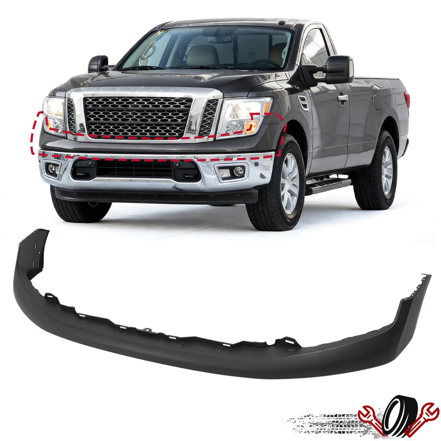 Upper Front Bumper Cover for Nissan Titan Platinum Reserve 2017-2019