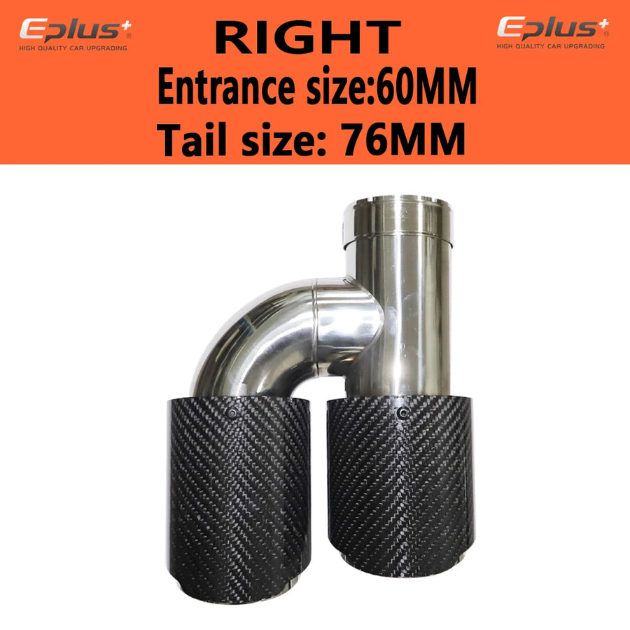 Universal H-Shaped Dual-Outlet Carbon-Fiber & Stainless Steel Exhaust Tip