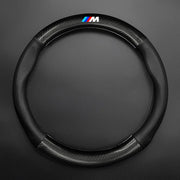 Anti-Slip Carbon Fiber Leather Steering Wheel Cover for BMW Vehicles