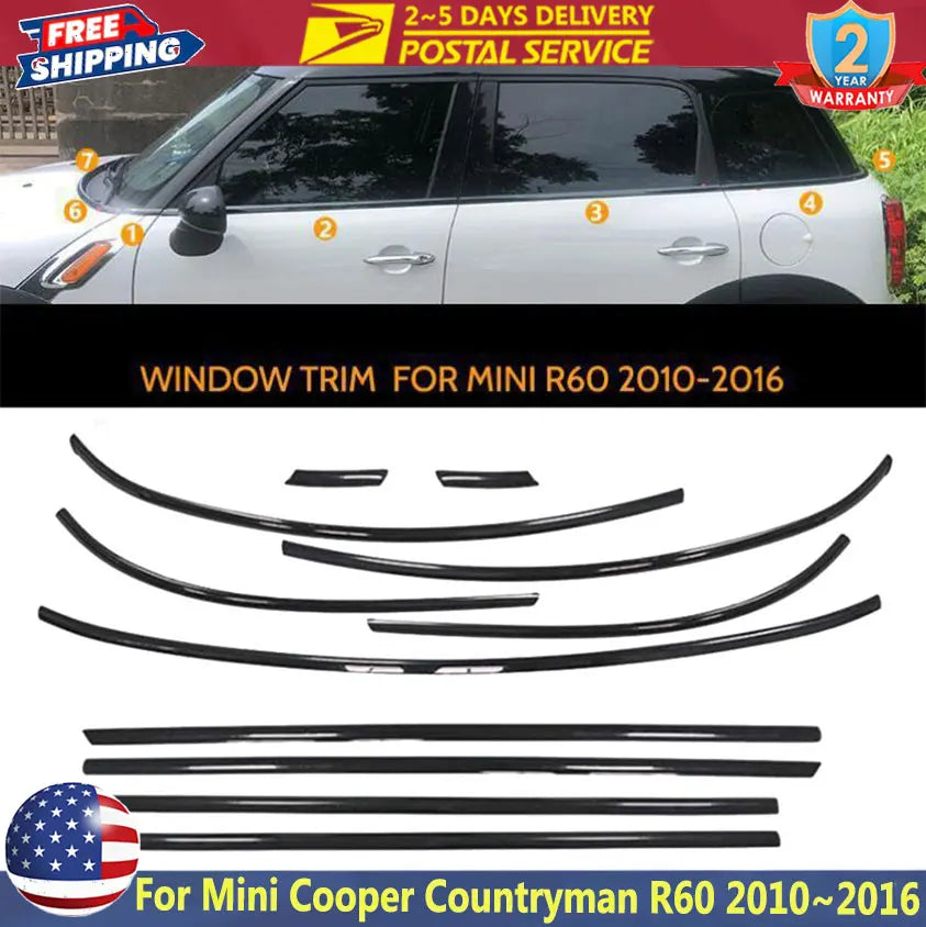 Exterior Window Trim Set for MINI Cooper Countryman R60 2010-2016