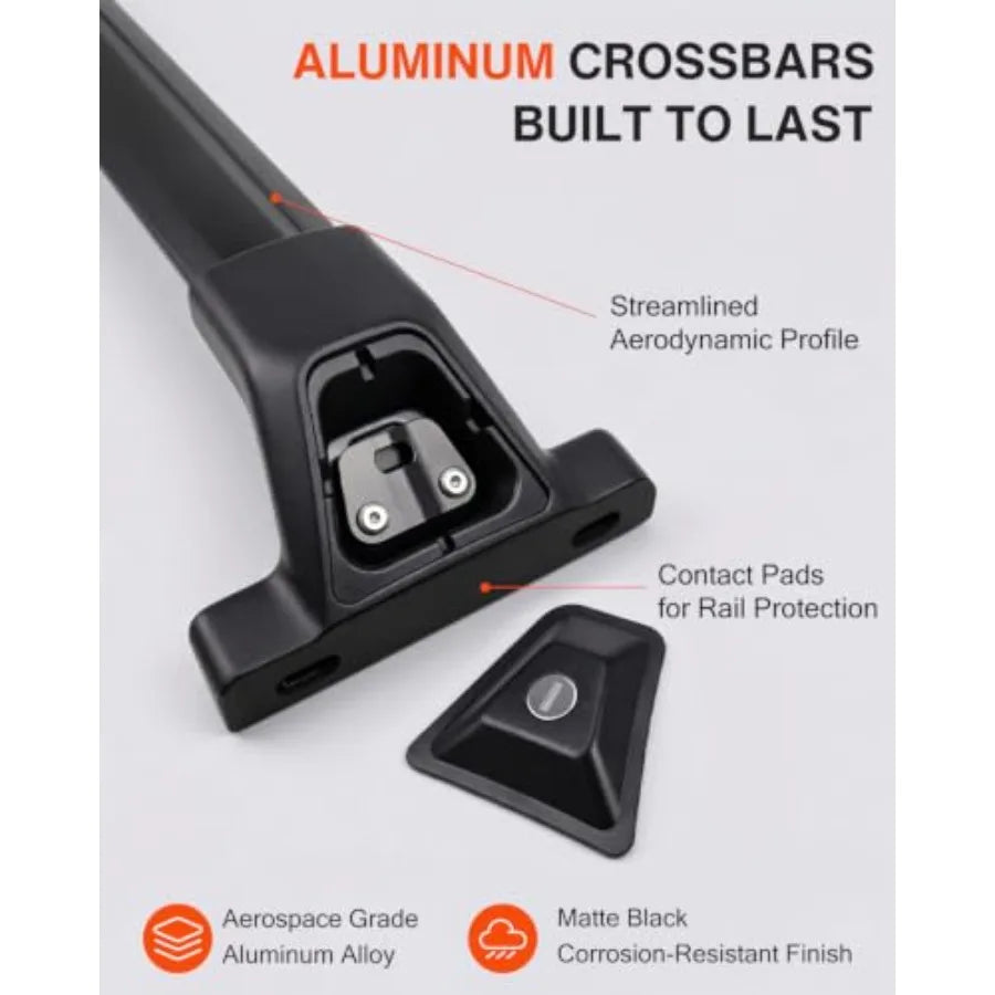 Black Roof Rack Crossbar Set for 2021–2026 Jeep Grand Cherokee