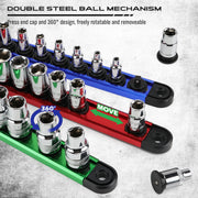 9-Piece Magnetic Socket Organizer Tray Set for 1/4, 3/8 and 1/2 Inch Drives