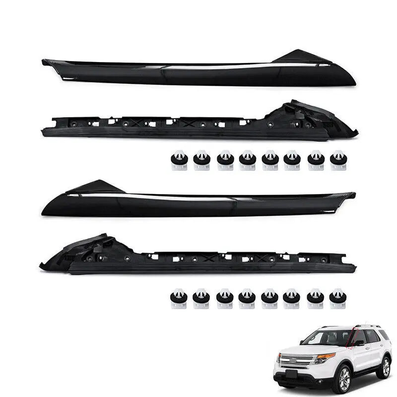 4-Piece for 11-19 Ford Explorer Left Right Side Windshield A-Pillar Molding Trim