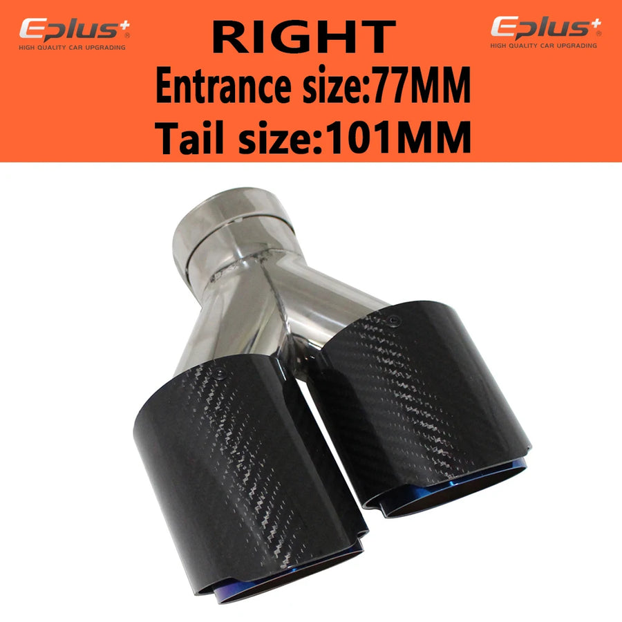 Universal Y-Shaped Dual-Outlet Carbon-Fiber & Stainless Steel Exhaust Tip