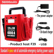 4000A 12V/24V Portable Vehicle Jump Starter - 56,000mAh