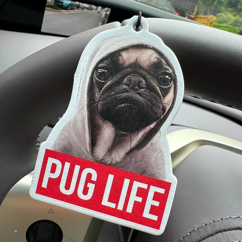 Pug Life Funny Hanging Car Air Freshener