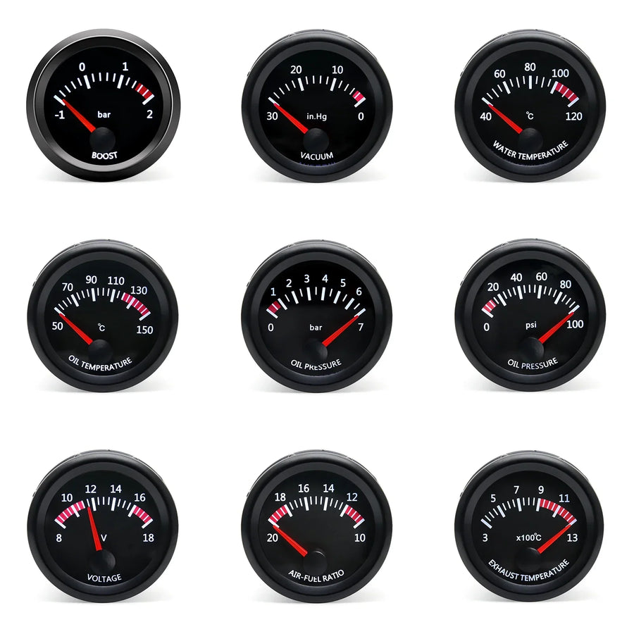 52mm Air/Fuel Ratio, Water Temperature, Oil Temperature and More Automotive Gauge