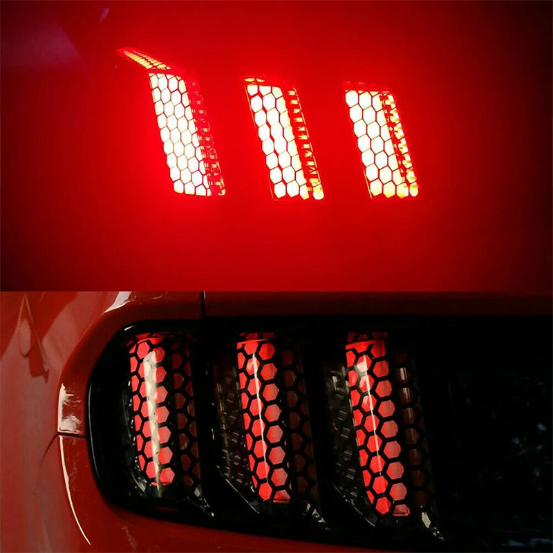 48 x 30 cm Universal Black Honeycomb Tail-Light Decal Sheet