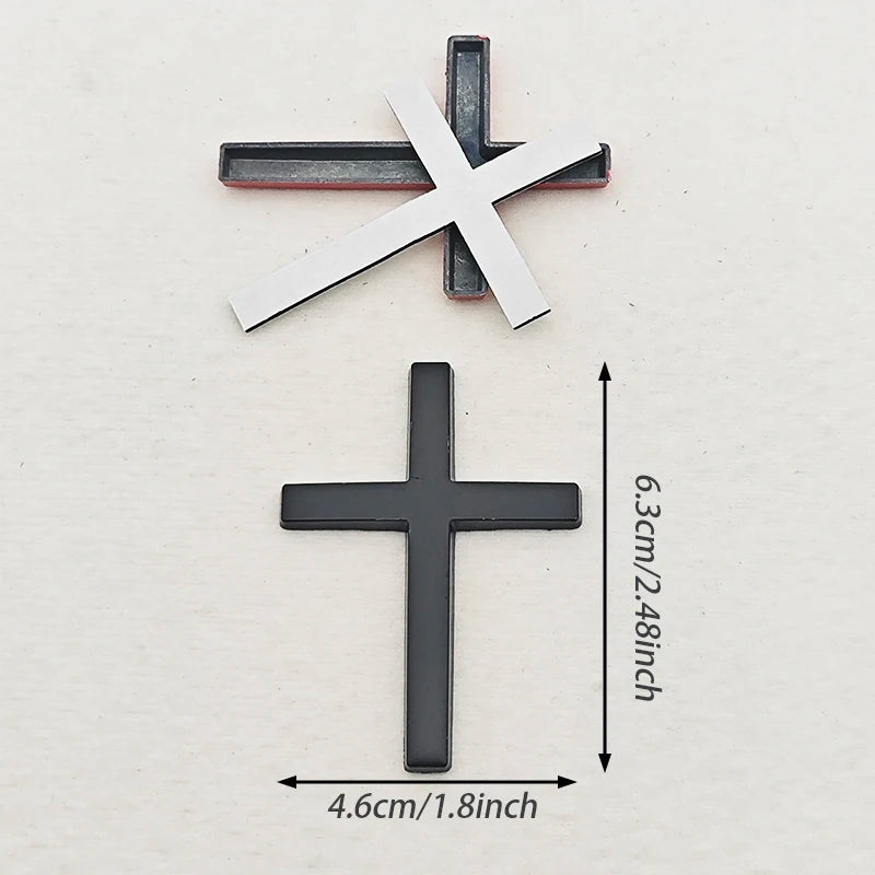 3D Metal Car Sticker Christian Cross Body Emblem Badge Decal for BMW Audi Honda Opel Ford Toyota Buick