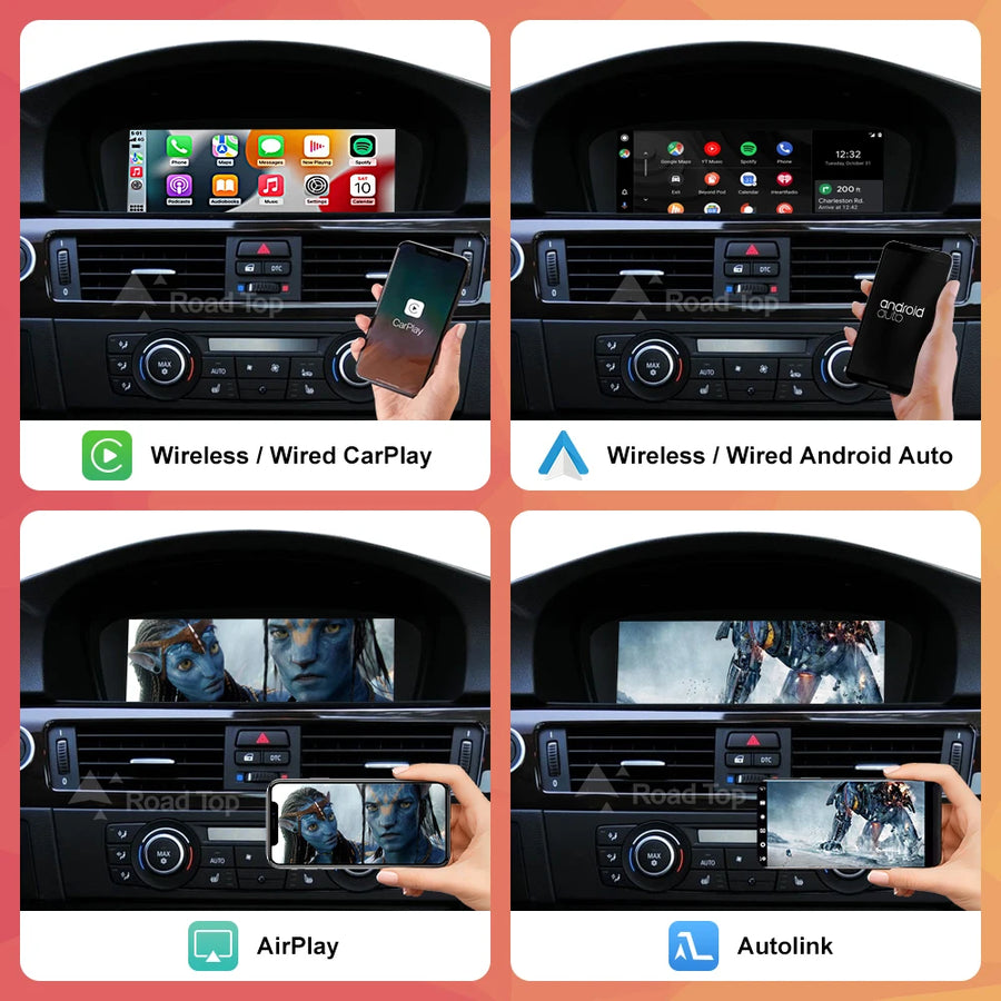 8.8-Inch CarPlay and Android Auto Display for BMW 3 Series E90–E93 and 5 Series E60/E61