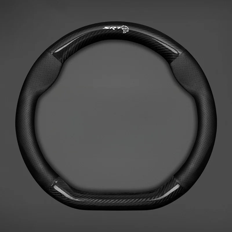 Breathable Nappa Leather Anti-Slip Steering Wheel Cover for Dodge Challenger, Charger, Dart & Ram 1500