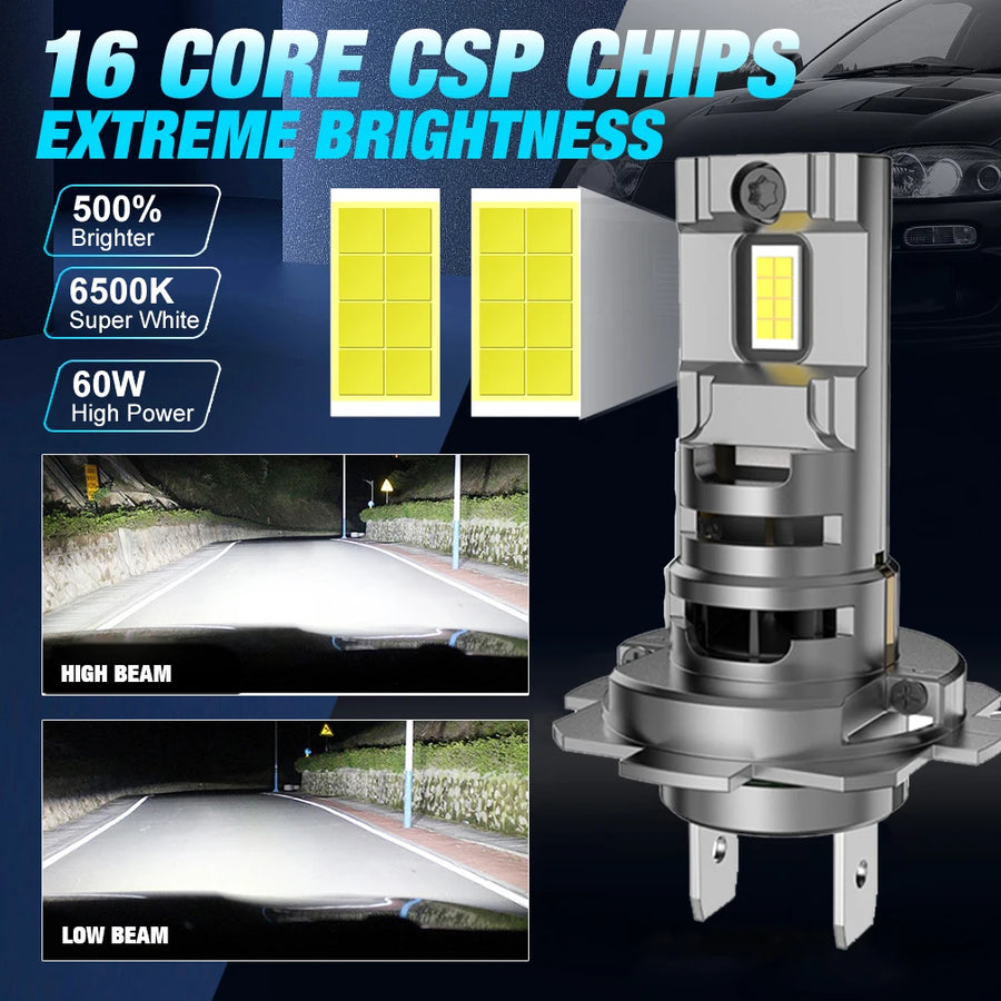 H7 LED Headlight Bulb – 6500K, Compact