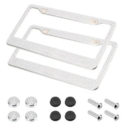 2-Piece Crystal Stainless Steel License Plate Frame Set