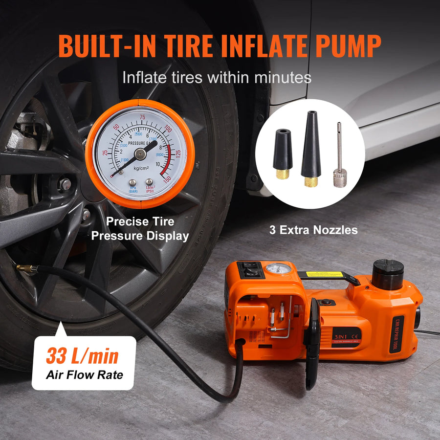 5-Ton 12V Electric Hydraulic Jack Kit with Impact Wrench