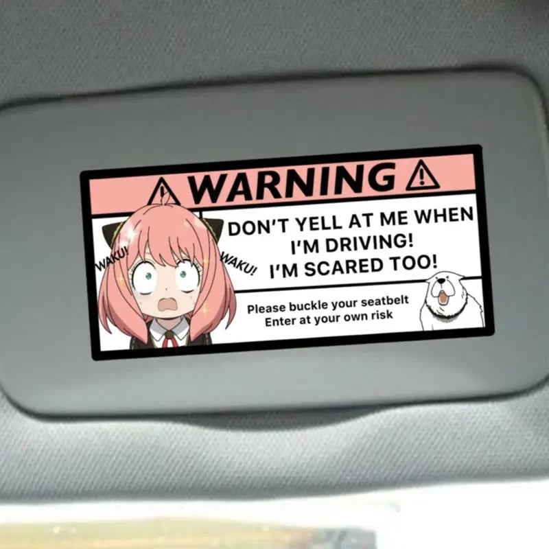 Anime Warning Vinyl Car Decal