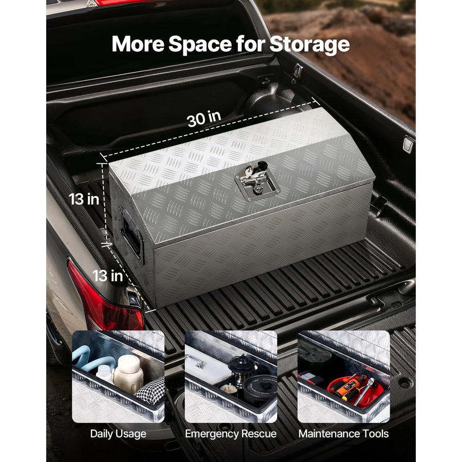 Aluminum Truck-Bed Toolbox with Lock – Multiple Sizes