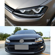 Gloss Black Headlight Eyebrow Trim Set for 2014–2017 Volkswagen Golf