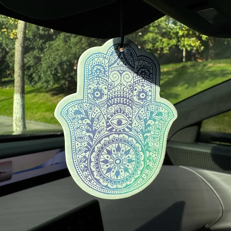 Boho Gradient Hamsa Hand Evil Eye Hanging Car Air Freshener