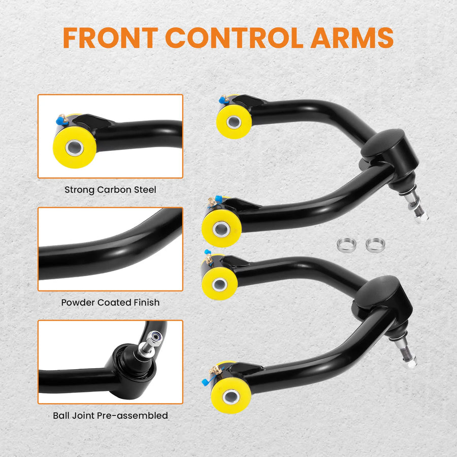 2-Piece Front Upper Control Arms 2002-2004'' Lift for Dodge RAM 1500 2006-2023 4wd