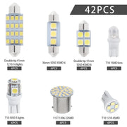 42-Piece T10 Interior and License Plate LED Bulb Kit – 6000K