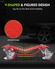 1,500 lb Vehicle Wheel Dolly Set with Swivel Casters