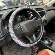 JDM-Style 15-Inch Faux Leather Steering Wheel Cover
