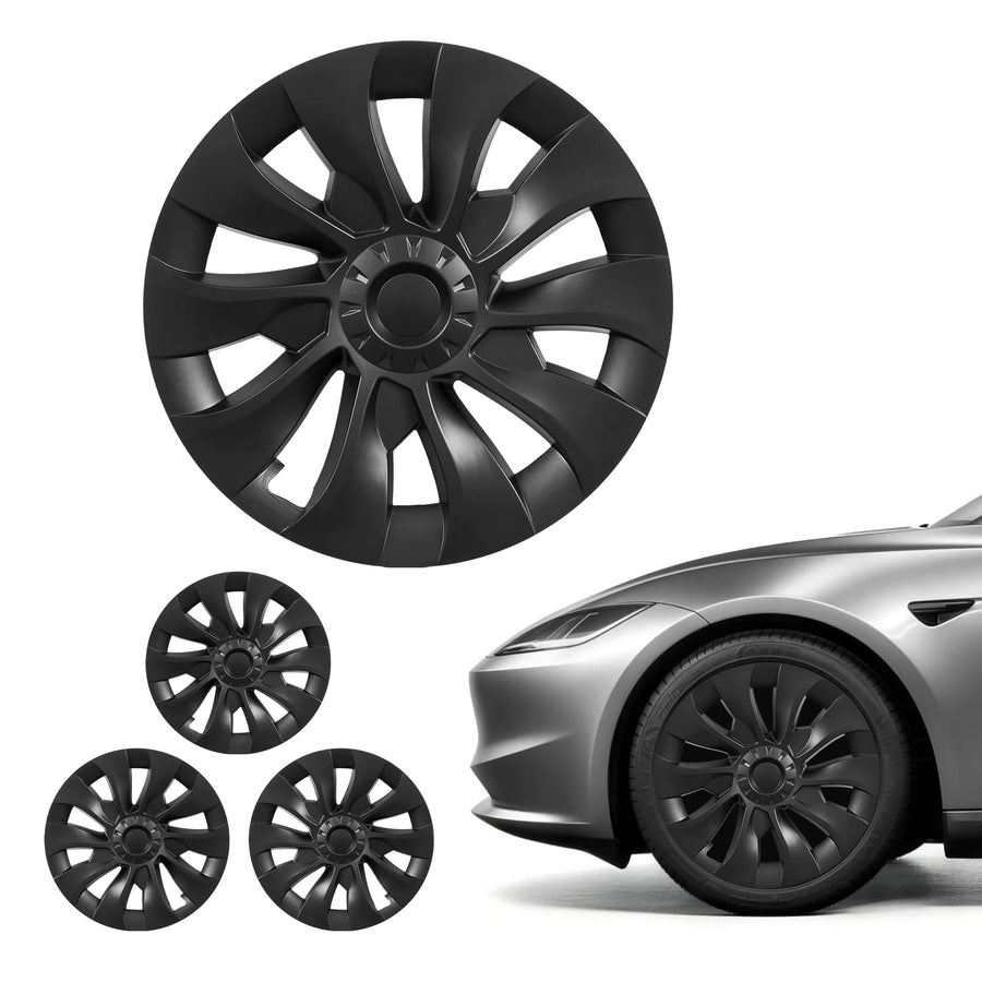 Matte Black Wheel Cover Set – Tesla Model 3/Y 18–20 in