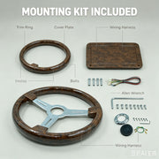 350 mm Wood-Grain Three-Spoke Steering Wheel